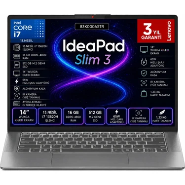 Lenovo Ideapad Slim 3 14IRH10 I7 13620H 16 GB 512 GB SSD Fiyatı