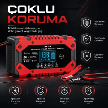 Enshall 12V-6A Araba, Kamyon, Tır, Gemi Motosiklet LIFEP04 Fiyatı