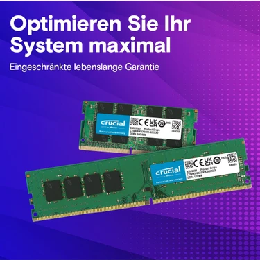 Crucial 16GB×2枚 計32GB DDR4-2666 CL19 Crucial Ddr4 Ram 32GB Kit (16GBX2) 3200MHZ CL22, Pc Fiyatı