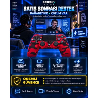 Dexxony Kırmızı Kamuflaj Premium PlayStation4 / Ps4 Uyumlu Fiyatı