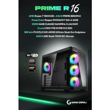 【超美品】MATRX P60 メモリ16GBストレージ512GB Neva Home Prime R16 Amd R7 7800X3D 16GB RX9060XT 16GB Ram Fiyatı