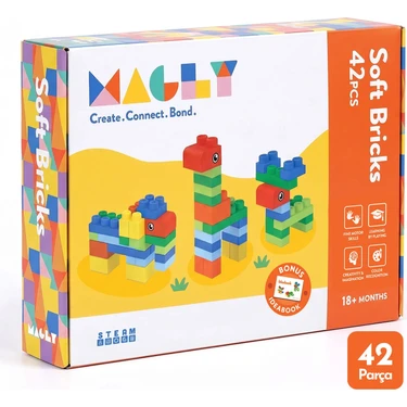 Magly Soft Bricks Yumuşak Yapı Blokları - Çocuklar İçin Renkli Esnek 42 Parça Yapı Blok Seti — Hepsiburada ürün görseli