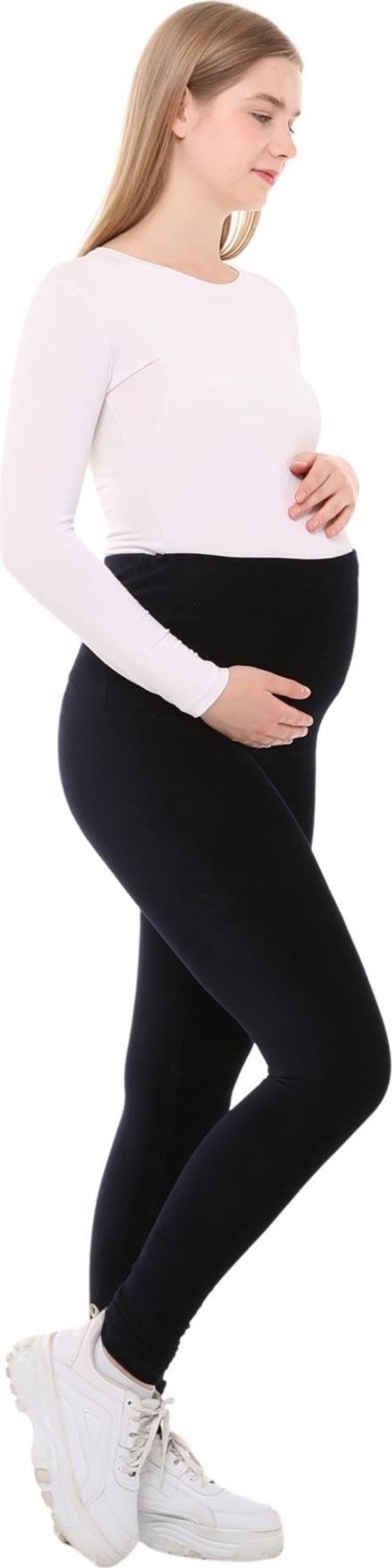 Luvmabelly MYRA8051 Beli Ayarlanabilir Kışlık Kadife Hamile Tayt -Lacivert görsel 2