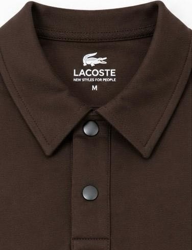 Lacoste Polo Çıtçıtlı Kapama Acı Kahve Regular Fit Uzun Kol