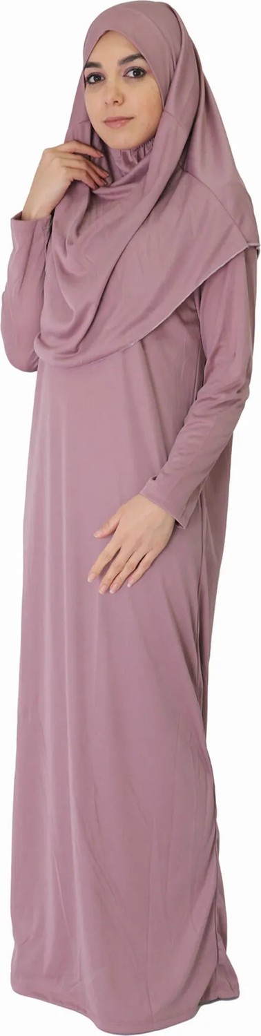 Dua Giyim Namaz Elbisesi Gül Kurusu Uzun Kol Polyester Karışımlı Düz Desenli Rahat Günlük Kullanım görsel 3