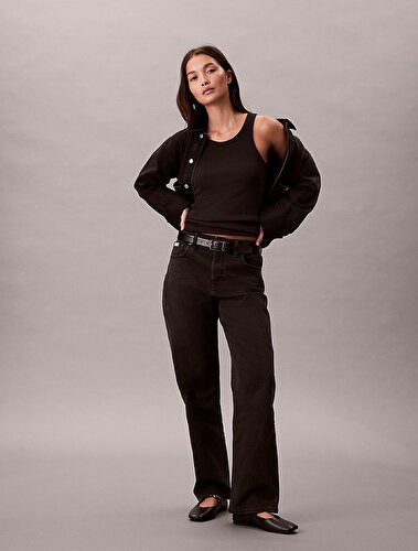 Calvin Klein Kadın High Rise Straight Jean Pantolon