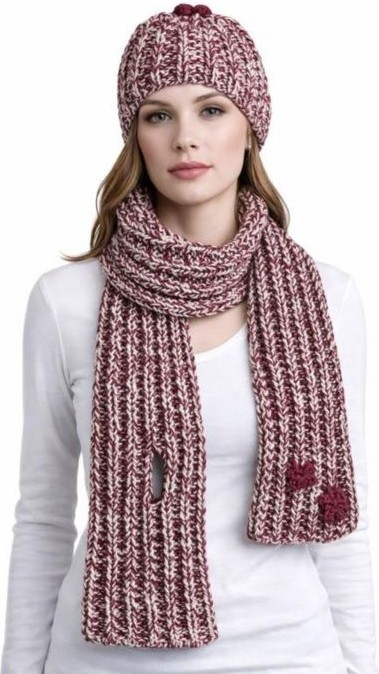 Uretti - Emine 9106 6738 El Örgüsü Bere ve Kaşkol Takımı