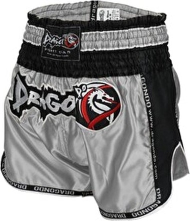 DragonDo Muay Thai Şort Cepsiz Saten Materyal Unisex Retro Desenli Rahat Kesim Yazlık görsel 2
