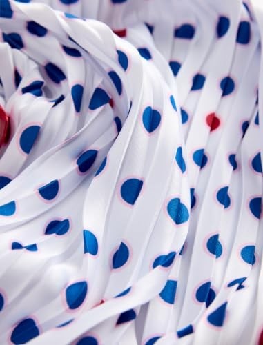 1001 Pileli Puantiyeli Saten Kare Fular Bandana görsel 4