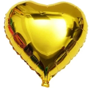 Resim Kalp Balon Folyo Sarı 60 cm 24 Inç 