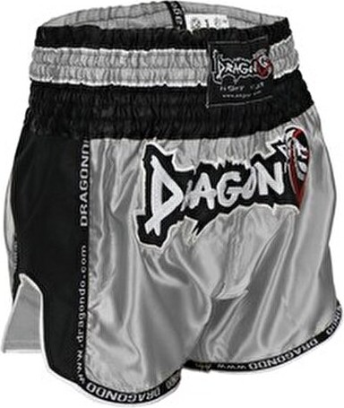 DragonDo Muay Thai Şort Cepsiz Saten Materyal Unisex Retro Desenli Rahat Kesim Yazlık görsel 3