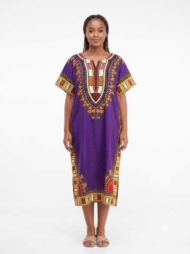 Ata Afrika Desenli Kaftan Elbise, Bol Kesim Dashiki Tunik Elbise, Günlük Etnik Desenli Kaftan Ev Elbisesi, Yazlık Rahat görsel 6