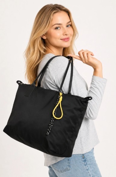POLOGRAND London Orijinal Geniş Hacimli Su Geçirmez Paraşüt Kumaş Shopper Trend ve Şık Büyük Boy Omuz ve Kol Çantası