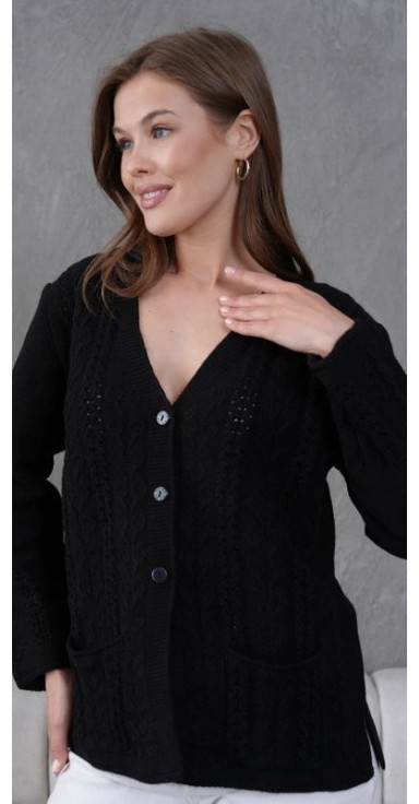 Fresh Moda Kadın Anne Büyük Beden Zincir Çiçek Motifli Hırka görsel 4