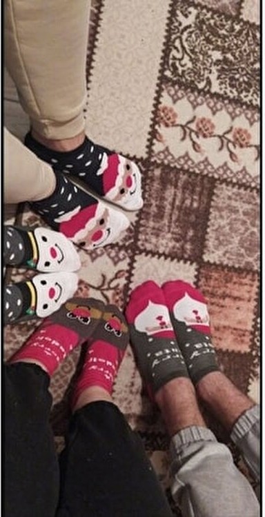 Worthy Socks Yılbaşı Desenli Kadın Patik Çorap 4 Çift Örme Çok Renkli Yıkamalı Bilek Çoraplar görsel 8