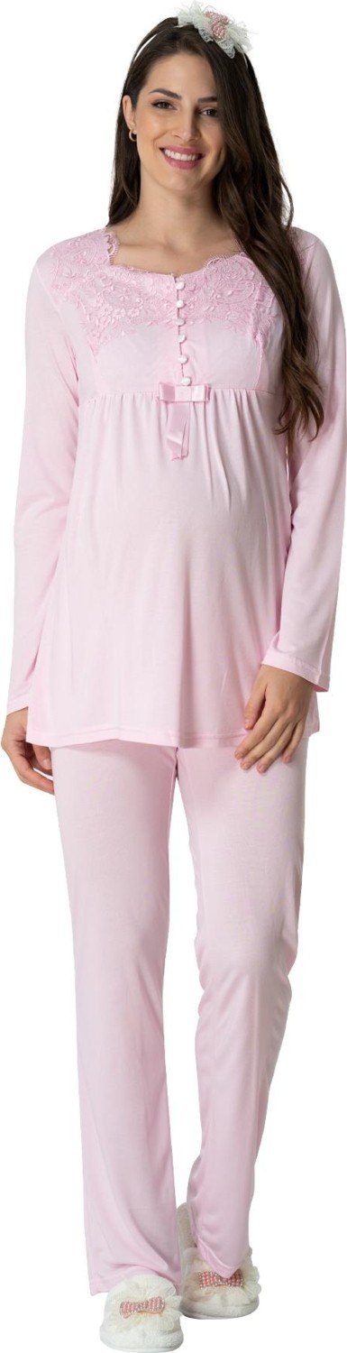 Mecit Pijama Mecit 5414 Pembe Lohusa Pjama Takımı