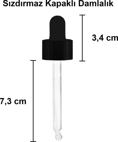 Kazan Hobi Amber 50 ml Metal Siyah Sızdırmaz Kapaklı Dropper Damlalıklı Cam Şişe 30 Adet görsel 3