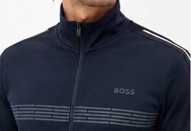 Boss Şeritli Regular Fit Lacivert Eşofman görsel 4