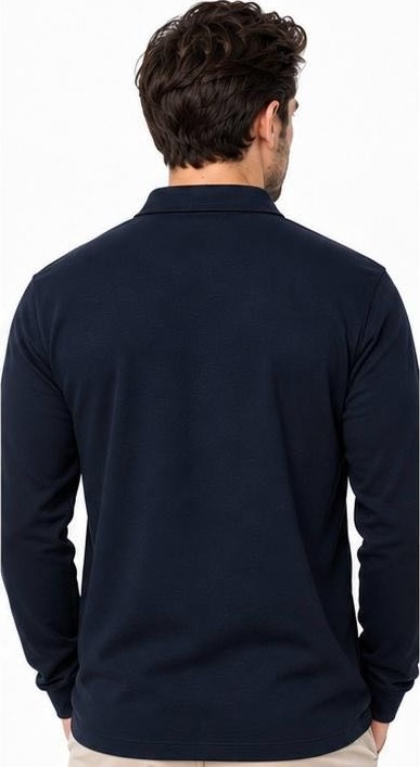Lacoste Polo Çıt Çıt Kapama Lacivert Regular Fit Uzun Kol görsel 2