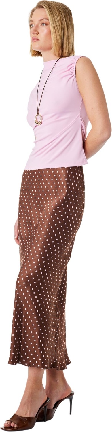 Die Grup Slim Fit Puantiye Desenli Midi Saten Etek görsel 2