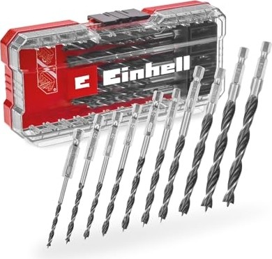 Aesco Orijinal Einhell S-Case Ahşap Delme Uç Seti, 10 Parça (C45 Çelik, 3 Noktalı Merkez Uç, E 6.3 Sap, Saklama Kutusu Dahil) - 49108733