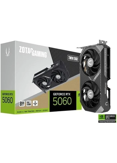 Resim Zotac RTX5060 8gb Twın Edge ZT-B50600E-10M Gddr7 128BIT HDMI Dp Pcıe 5.0 