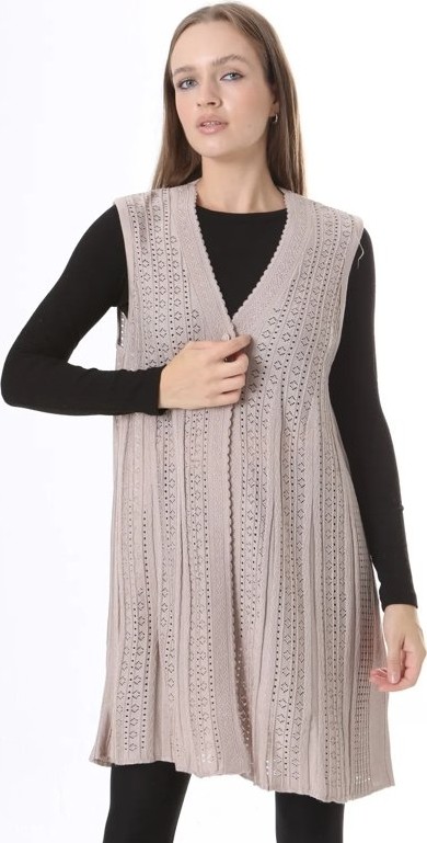 Fresh Moda Kadın Triko Mevsimlik Araboy Merserize Büyük Beden Anne Yelek