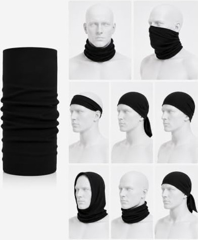 1001 Siyah Boyunluk Bandana Buff Saç Bandı Maske Balaklava Toka görsel 2