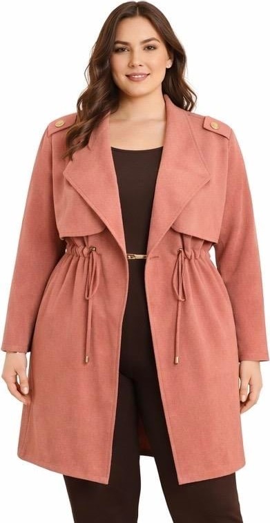 Zer Otantik Modern Kesim Astarsız Süet Kaban Pembe görsel 8