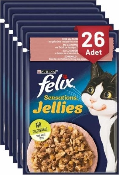 Aesco Felix Sensation Somon & Karidesli Kedi Yaş Mama (26 x 85 Gr) görsel 2