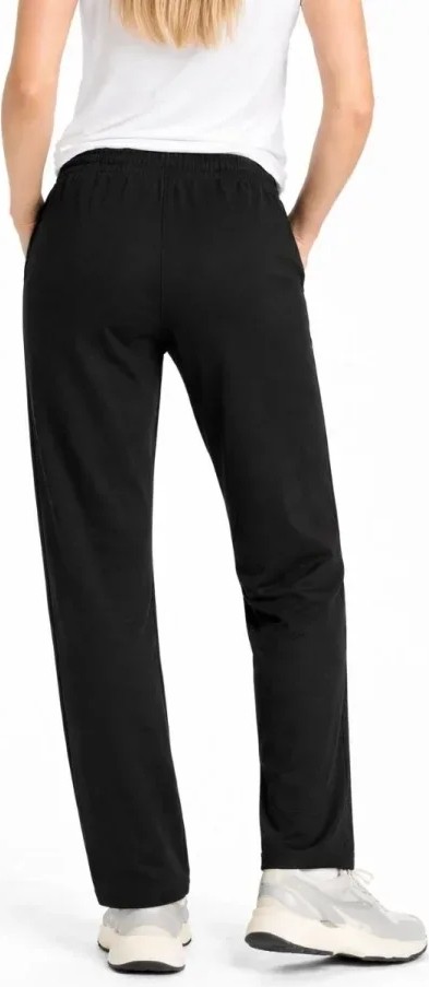 Düz Paça Beli Lastikli Ipli Günlük Spor Eşofman Altı Rahat Fit - Siyah görsel 4