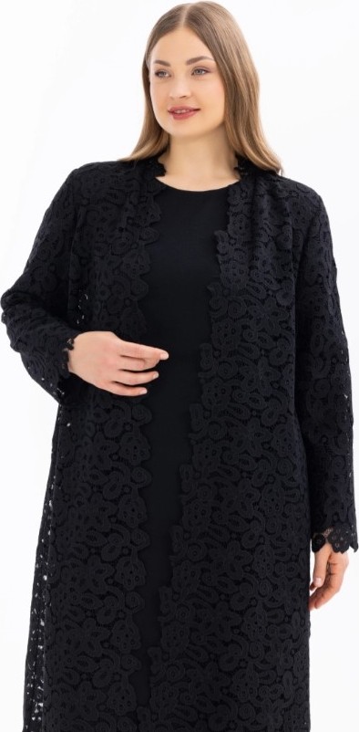 Belirtilmemiş 1002 Dantel Desenlı Şık Abaya görsel 2