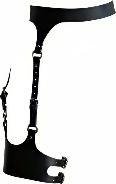 Esranın Dünyası Siyah Jartiyer Harness Deri Tokalı Ayarlanabilir Bacak Aksesuarı - BRF1159