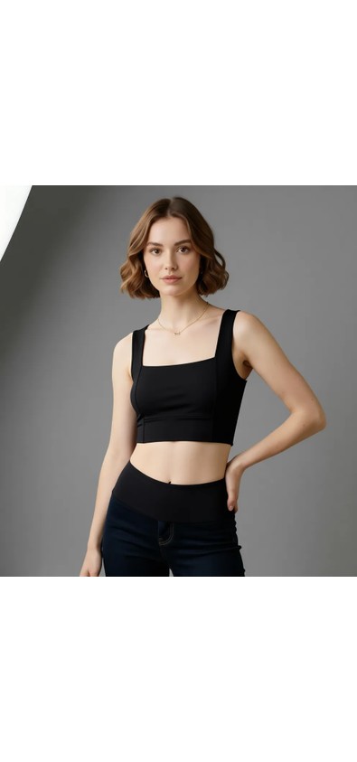 Cottonhill Lacivert Kare Yaka Crop Top Büstiyer görsel 5