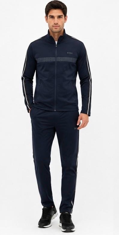 Boss Şeritli Regular Fit Lacivert Eşofman