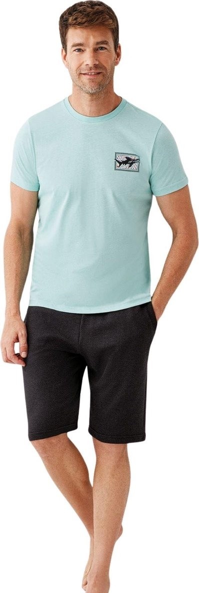 Melonika Erkek Pijama Şortlu Takım AR3672 görsel 4