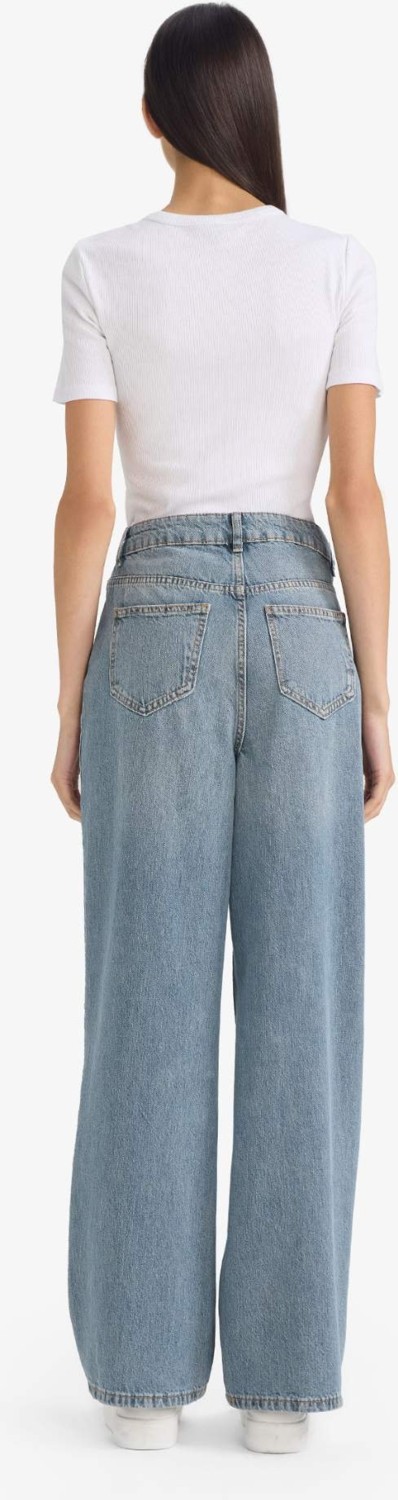 DeFacto %100 Pamuk 90's Wide Leg Yüksek Bel Uzun Jean Pantolon G1404AX25WN görsel 8
