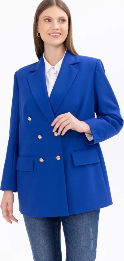 Belirtilmemiş 1008 Büyük Beden Düğme Detaylı Blazer Ceke Blazer Ceket görsel 3