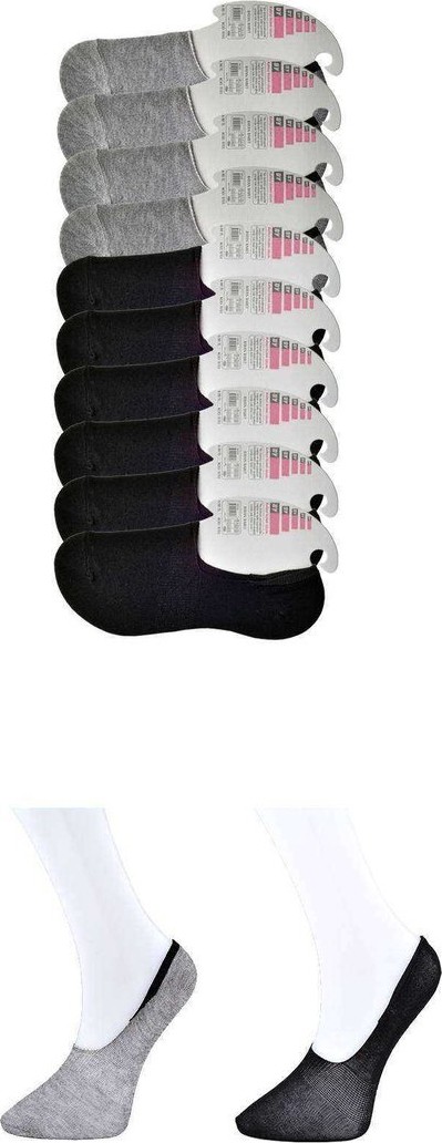 Sungur's Store Siyah ve Gri Kadın Babet Çorap 9 Çift