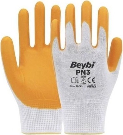 TeknoKapsül 12 Adet Nitril Eldiven Polyester Örme Yapı Işleri Için Koruyucu görsel 2