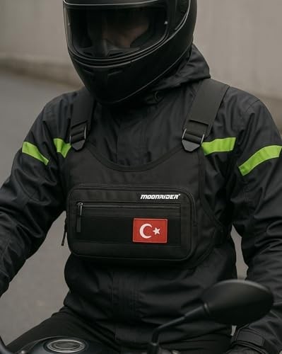 Aesco Motosiklet Göğüs Çantası Yelek Tipi Geniş Hacimli Unisex Ithal Motorcu Çantası Günlük Koşu Çantası görsel 3