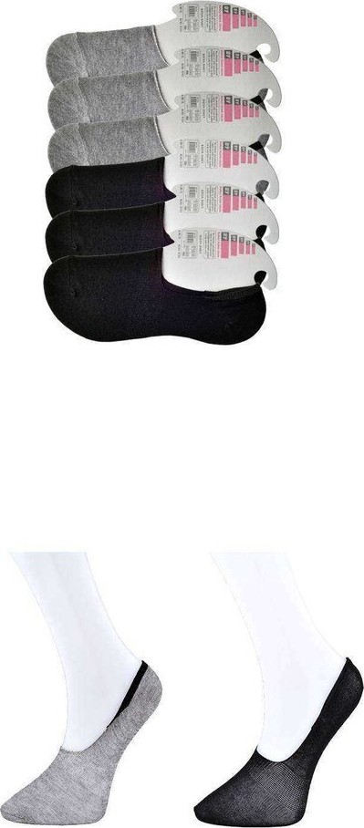 Sungur's Store Siyah ve Gri Kadın Babet Çorap 6 Çift