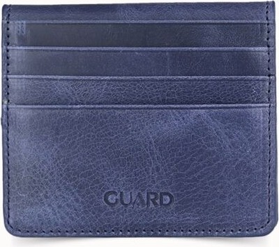 Guard Antik Lacivert Hakiki Deri Patlı Tasarım Ikiye Katlı Model Kredi Kartlık // GRD260701WT1445