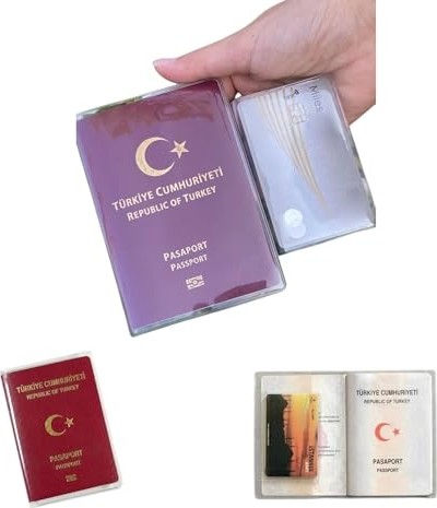 1001 Aee® Kartlık Bölmeli Pasaport Kılıfı Kabı Şeffaf, Su Geçirmez Evrensel Pasaport Koruyucu görsel 2
