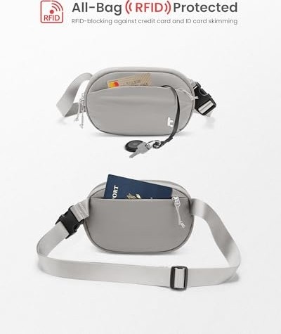 Aesco Kadın Bel Çantası/hip Bag Rfıd Korumalı, 1,5 L Küçük Sling Çanta, Göğüs Çantası/bel Çantası/telefon Çantası/omuz Çantası Crossbody, Seyahat, Günlük, Festival, Spor ve Yürüyüş Için görsel 5