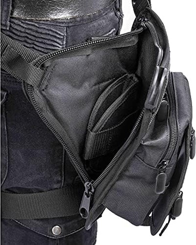Aesco Tactical Siyah Özel Bölmeli Silah Taşıma Çantası 27CMX21CM Bel ve Bacak Çantası görsel 3