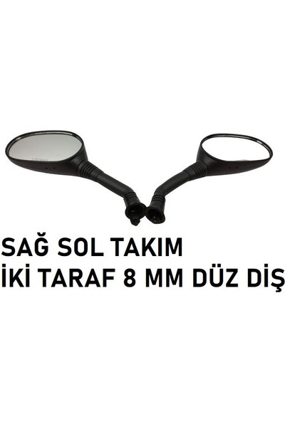 Aras Moto Honda Activa 125 S - Spacy 110-SPONTINI 110 Uyumlu Ayna Takım 8 mm Düz Diş -Arasmoto