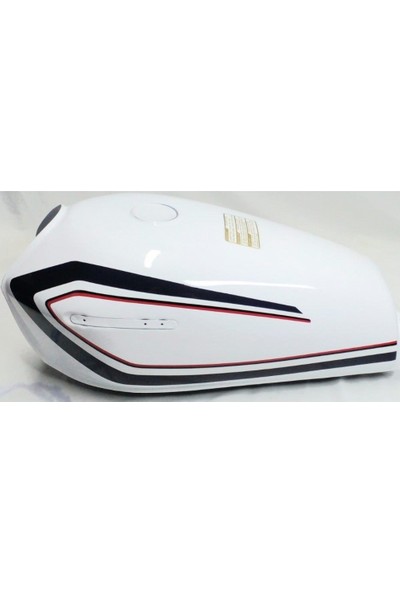 Aras Moto Cg - Agk Benzin Deposu Beyaz Renk Şamandırasız 11 Litre Yakıt Tankı - Arasmoto