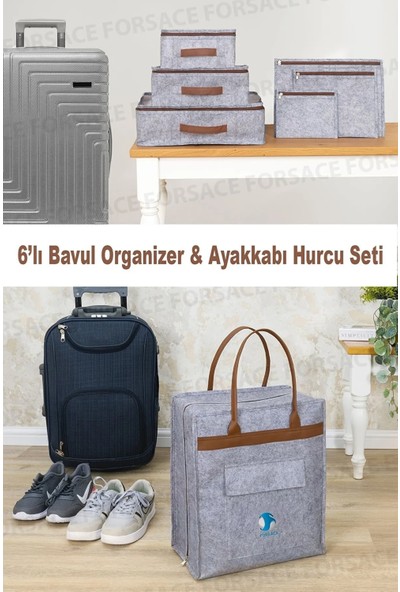 Aralar Home Derili 6'li Bavul Organizer & Ayakkabı Hurcu Seti