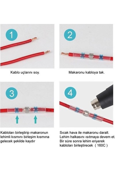 Aral Teknoloji S11 Lehimli Makaron 0.26-0.34MM2 Kablo için     ( 50 Adet )